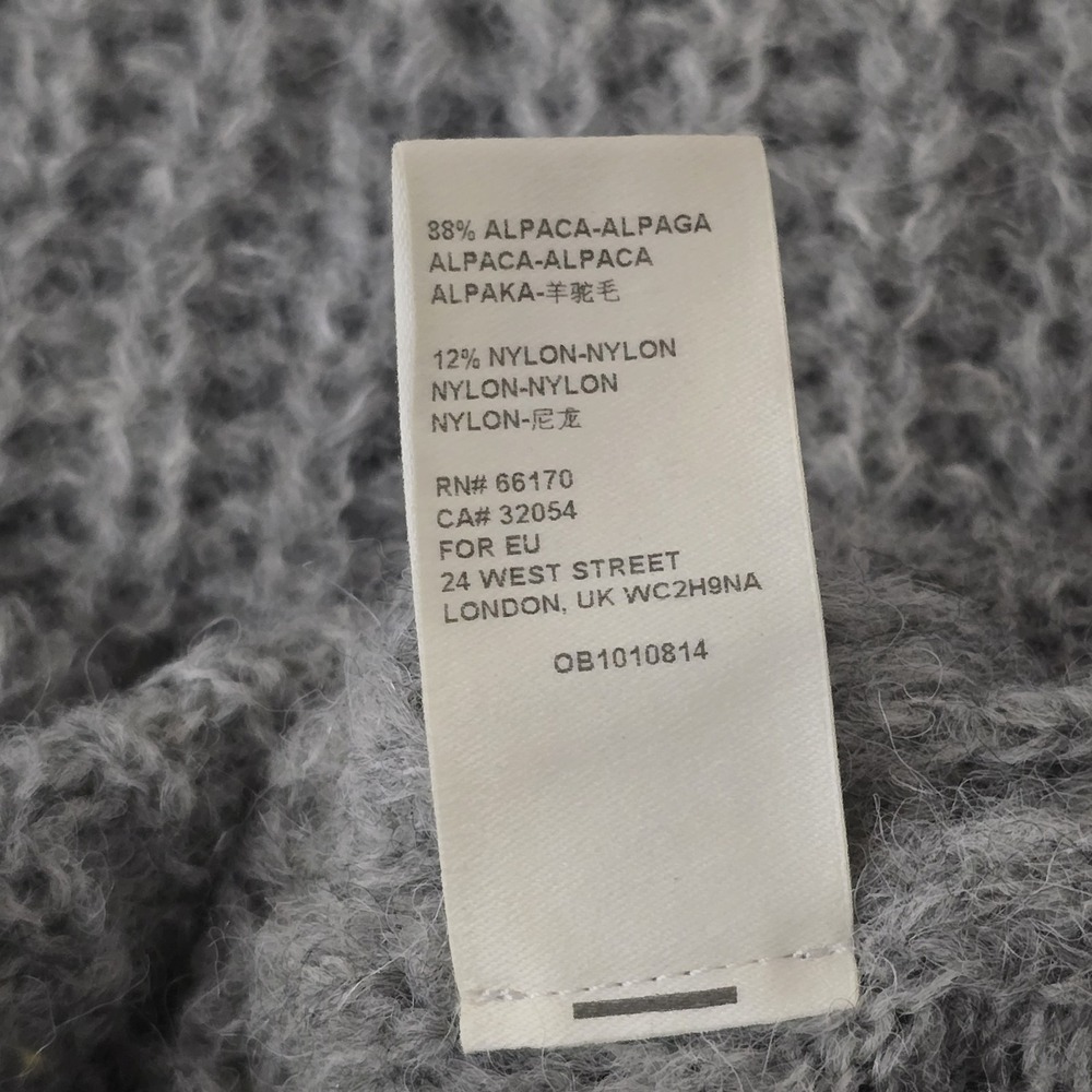 Free People‎ M Oversize Sweater Alpaca Dolman Sleeves Moonbeam V-Neck Gray - Picture 6 of 8